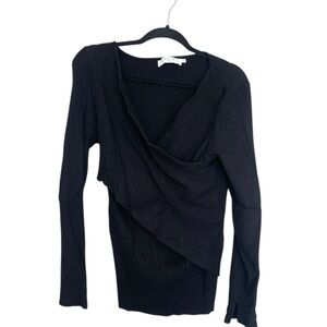 Astr Black Ribbed Knit Top